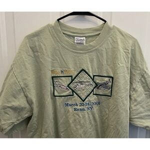 Vintage Women In Aviation Reno NV 2001 Green Cotton T Shirt Adult XL